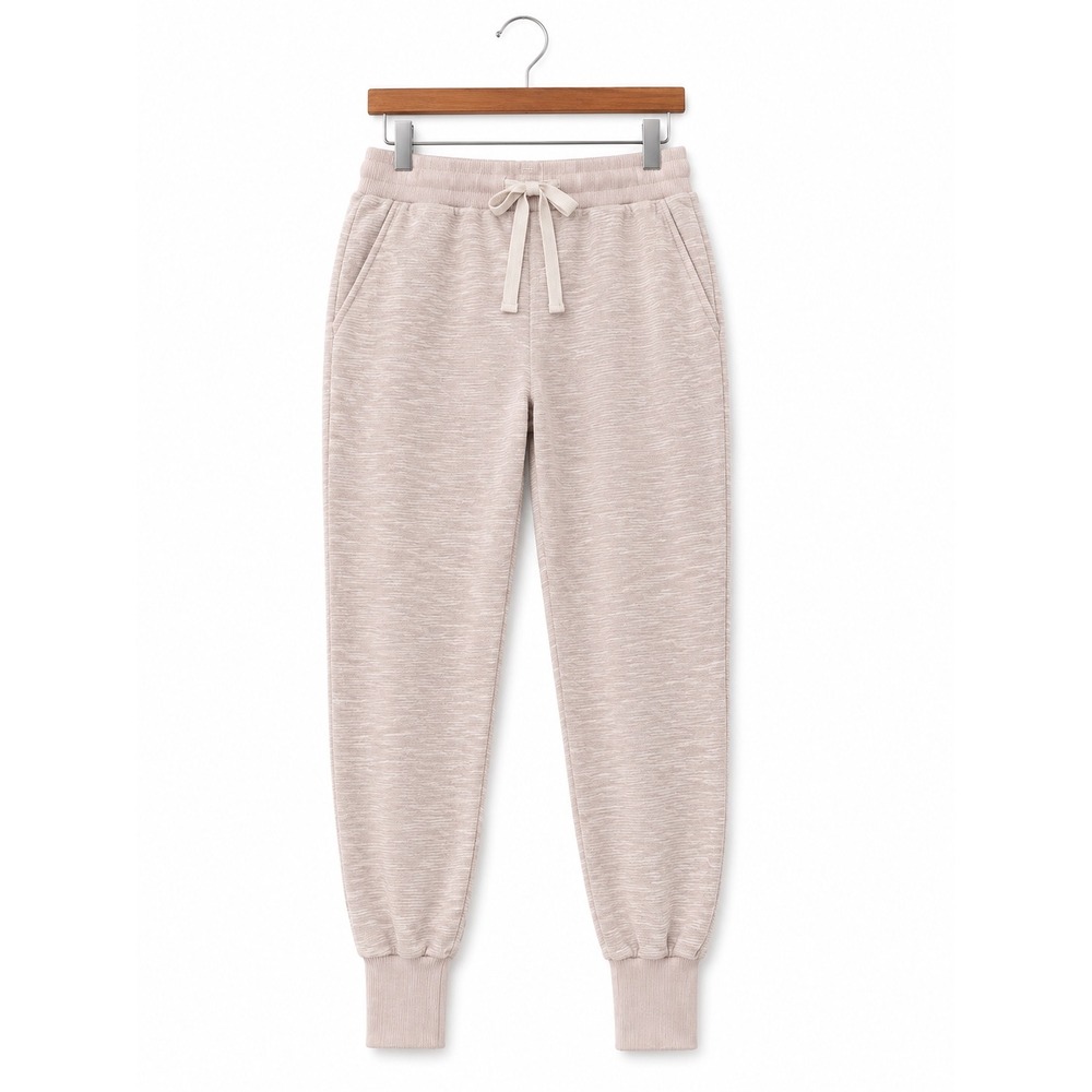 Mono B Women's Mauve Textured Knit Joggers Cotton Lounge Pants Small